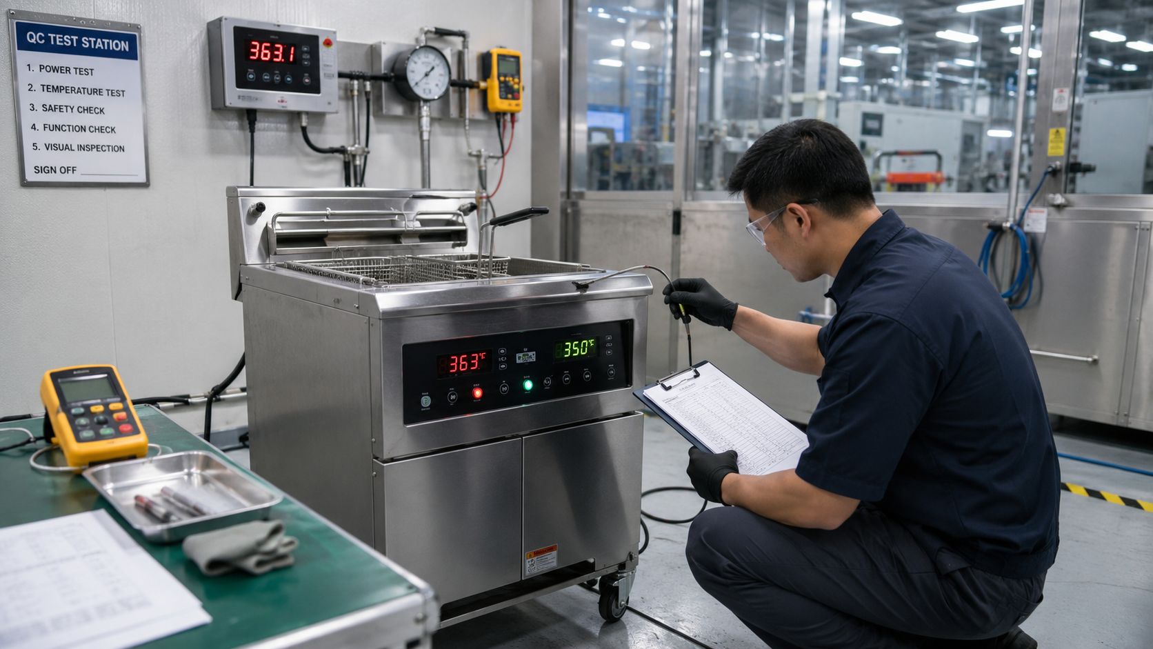Commercial kitchen equipment quality inspection