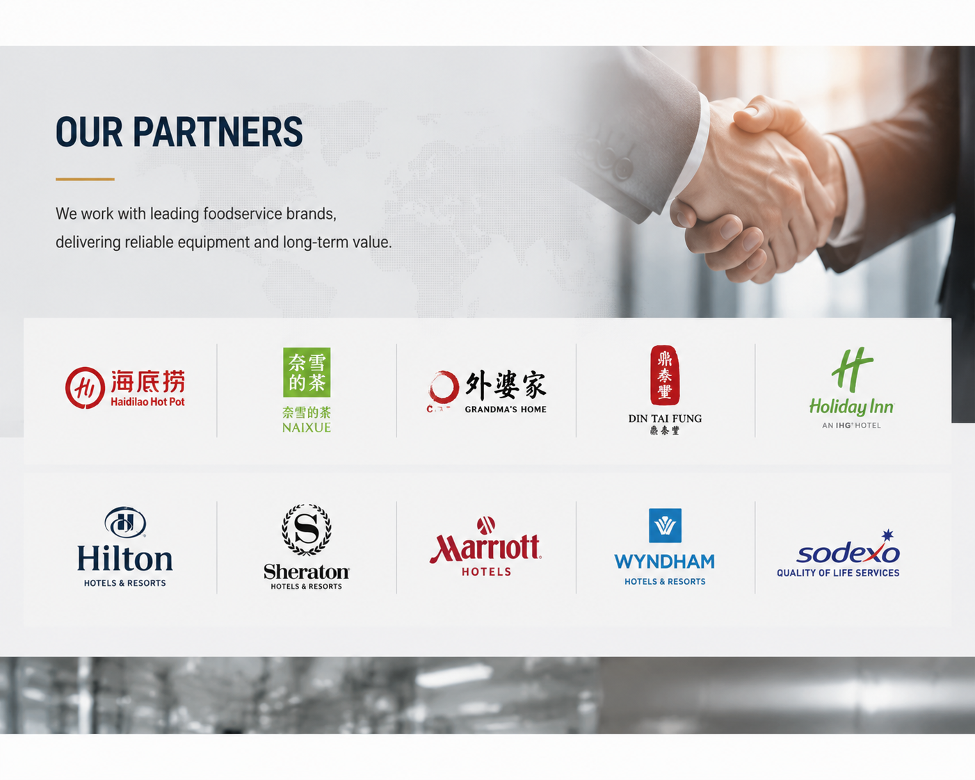 Commercial kitchen equipment partnership