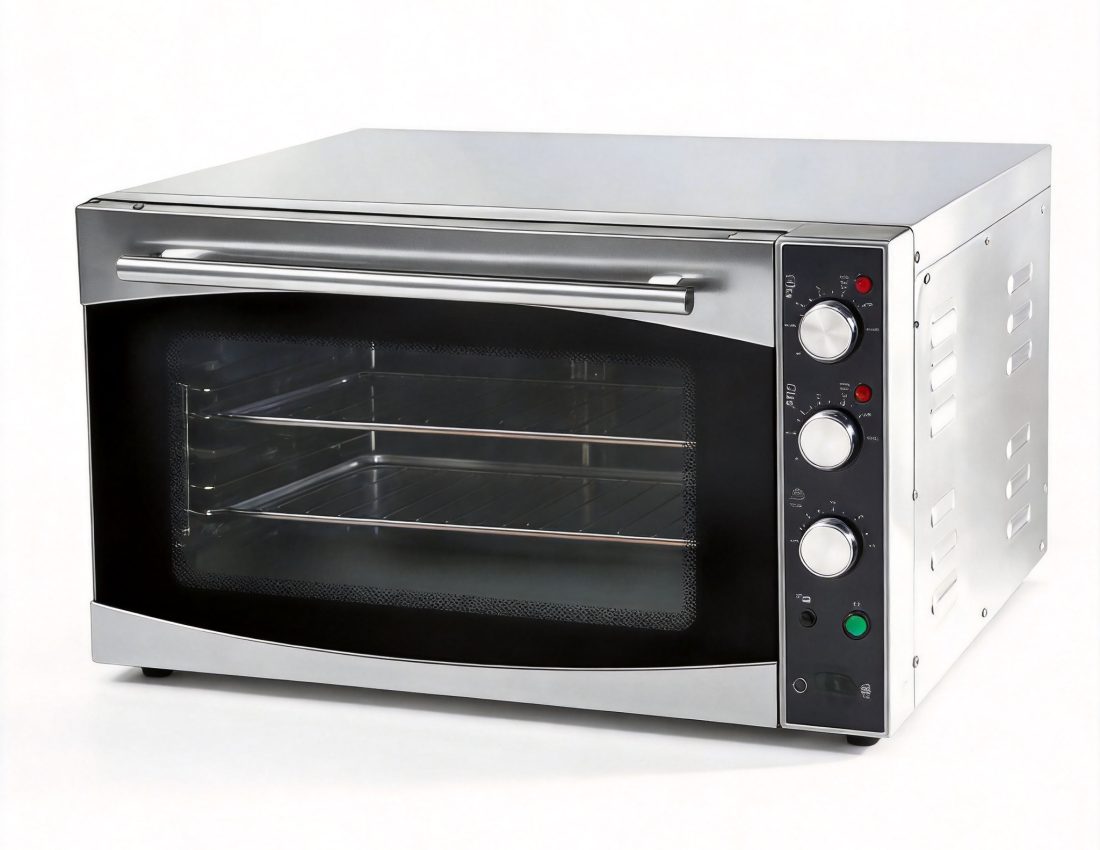 Commercial Double Deck Convection Oven 2.5kW 0-350°C with 2 Baking Trays