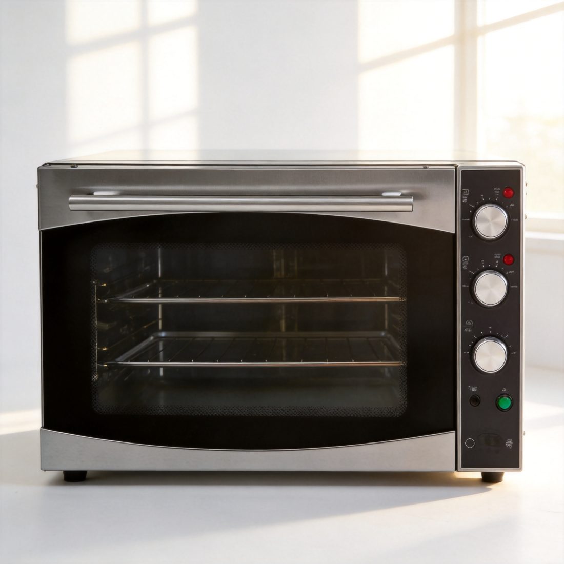 Commercial Double Deck Convection Oven 2.5kW 0-350°C with 2 Baking Trays
